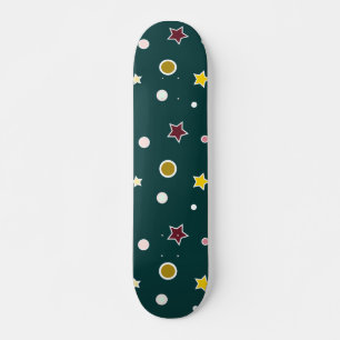 Feestelijke sterrenpatroon op donker teal skateboard