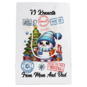 Feestelijke Sticker Holiday Sack Medium Cadeauzakje (Achterkant)