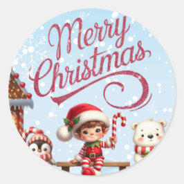 Feestelijke Stickers I Elf, Penguin en Polar Beer