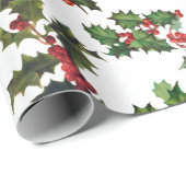 Feestelijke stijl Holly Cadeaupapier (Rol Hoek)