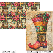 Feestelijke Stocking Steampunk Vibe BL4 Decoupage Tissuepapier