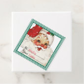 Feestelijke streep groen van Santa Gift Bedankjes Labels (In situ)