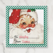 Feestelijke streep groen van Santa Gift Bedankjes Labels (Voorkant)