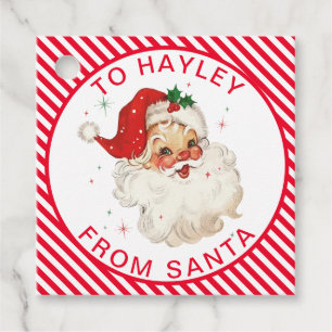 Feestelijke streep rood van Santa Gift Bedankjes Labels