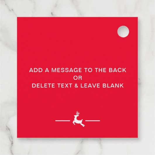 Feestelijke streep rood van Santa Gift Bedankjes Labels (Achterkant)