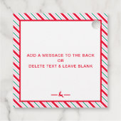 Feestelijke streep van Santa Gift Bedankjes Labels (Achterkant)