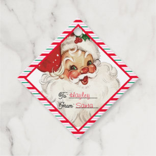 Feestelijke streep van Santa Gift Bedankjes Labels