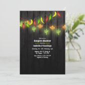 Feestelijke String Lights Fiesta Couple's Shower Kaart (Staand voorkant)