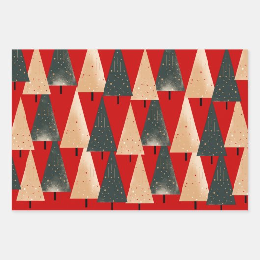 Feestelijke Stripe kerstboom Inpakpapier Vel (Voorkant 2)