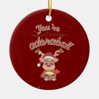 Feestelijke Stuntelende Kerstbal - Schattig Kersto Keramisch Ornament