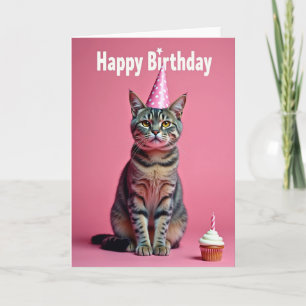 Feestelijke Tabby Kat Verjaardagskaart Kaart