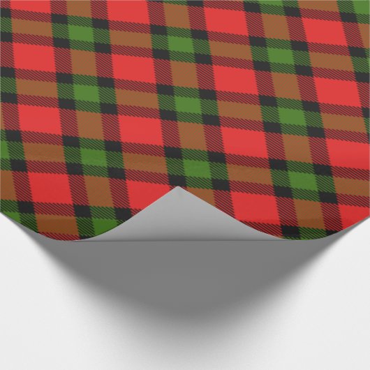 Feestelijke tartan cadeaupapier (Hoek)