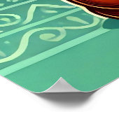 Feestelijke teckel met kerstmuts poster (Hoek)