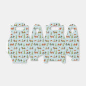 Feestelijke teckels in het sneeuwpatroon bedankdoosjes (Uitgevouwen)