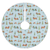 Feestelijke teckels in het sneeuwpatroon kerstboom rok (Voorkant)