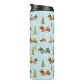 Feestelijke teckels in het sneeuwpatroon thermosbeker (Geroteerd rechts)