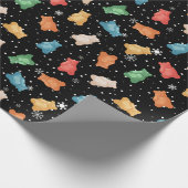 Feestelijke teddyberen en sneeuwvlokken inpakpapie cadeaupapier (Hoek)