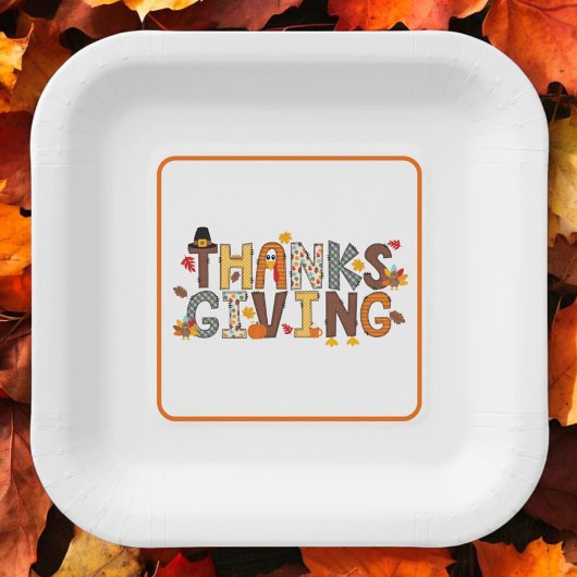 Feestelijke Thanksgiving Elements Papier Servet Papieren Bordje