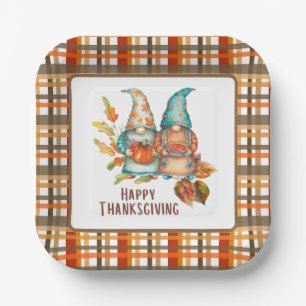 Feestelijke Thanksgiving Gnomen Papieren Bordje