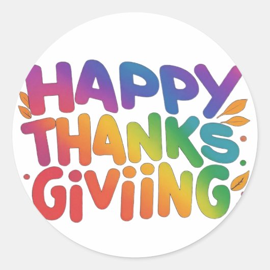 Feestelijke Thanksgiving ronde Stickers (Voorkant)