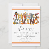 Feestelijke Thanksgiving Theme Dinner Script Kaart (Voorkant)