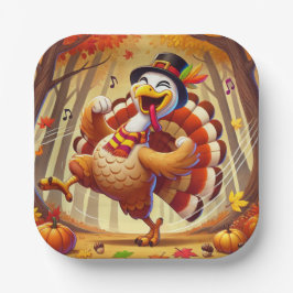 Feestelijke Thanksgiving Turkije Papieren Borden Bordje