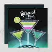 Feestelijke Toast Pensioen Uitnodigingen (Voorkant / Achterkant)