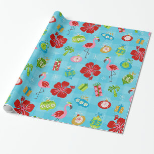 Feestelijke Tropen Hawaiaanse Vakantie Mid Century Cadeaupapier