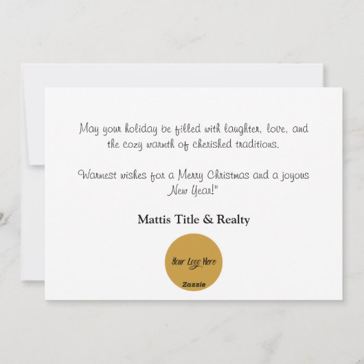 Feestelijke truien hangen aan een waslijn feestdagenkaart (Achterkant)