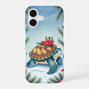 Feestelijke Turtle Flat Vakantie  iPhone 16 Hoesje