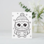 Feestelijke uil kinder kleurstof briefkaart (Staand voorkant)