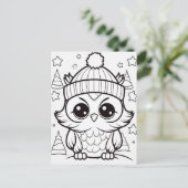 Feestelijke uil kinder kleurstof Briefkaart (Staand voorkant)