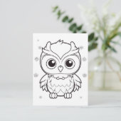 Feestelijke uil kinder kleurstof briefkaart (Staand voorkant)