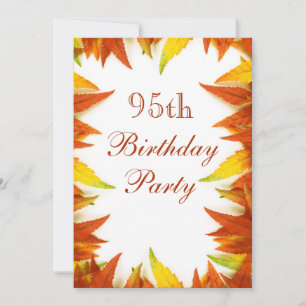 Feestelijke uitnodiging 95e verjaardag herfstblade