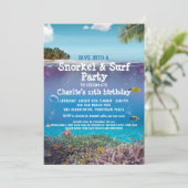 Feestelijke uitnodiging voor het strand onder de z (Staand voorkant)