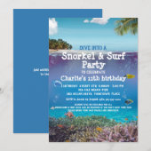 Feestelijke uitnodiging voor het strand onder de z (Voorkant / Achterkant)