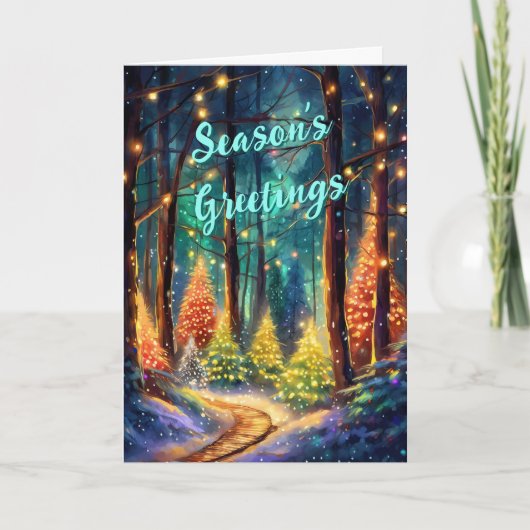 Feestelijke vakantie bos gevouwen vakantie Kaart (Voorkant)