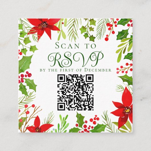 Feestelijke vakantie bruiloft website QR Code RSVP Informatiekaartje (Voorkant)