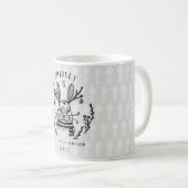 Feestelijke vakantie Bunny Etsen Familie Monogram Koffiemok (Voorkant rechts)