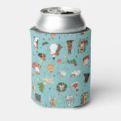 Feestelijke Vakantie Honden in Kerst Truien Patroo Blikjeskoeler (Blikje Achterkant)