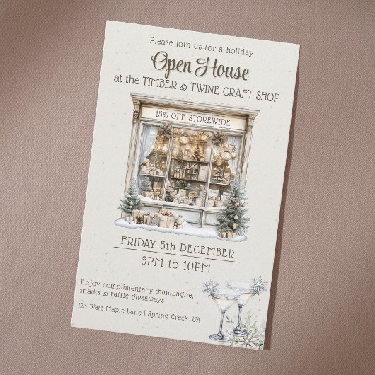 Feestelijke Vakantie open huis gezellige winkel ma Flyer
