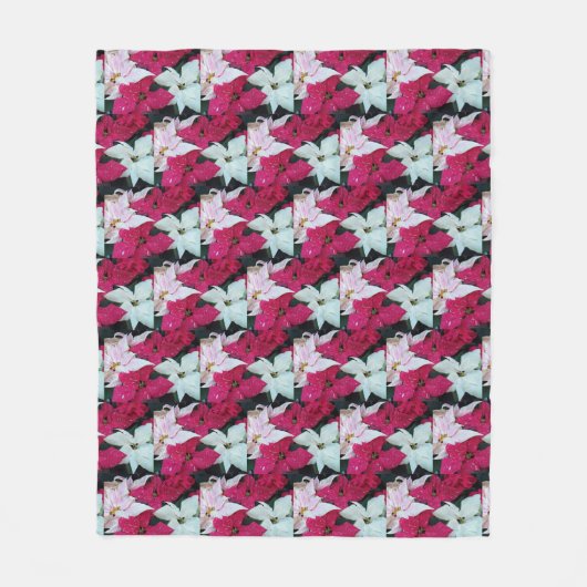 Feestelijke vakantie poinsettias patroon fleece deken (Voorkant)