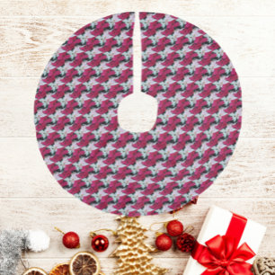 Feestelijke vakantie poinsettias patroon imitatie linnen kerstboom kleed