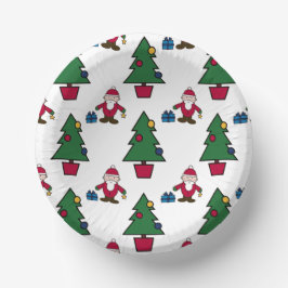 Feestelijke vakantie Santa & Trees Paper Bowl Papieren Kommen