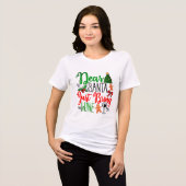 Feestelijke vakantie t-shirt vraagt Santa om wijn (Voorkant volledig)