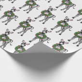 Feestelijke Vakantie Zebra met Holly krans Wrappin Cadeaupapier (Hoek)