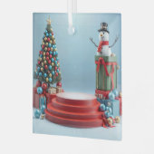 feestelijke vakantiefase glas ornament (Voorkant links)