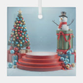 feestelijke vakantiefase glas ornament (Voorkant)