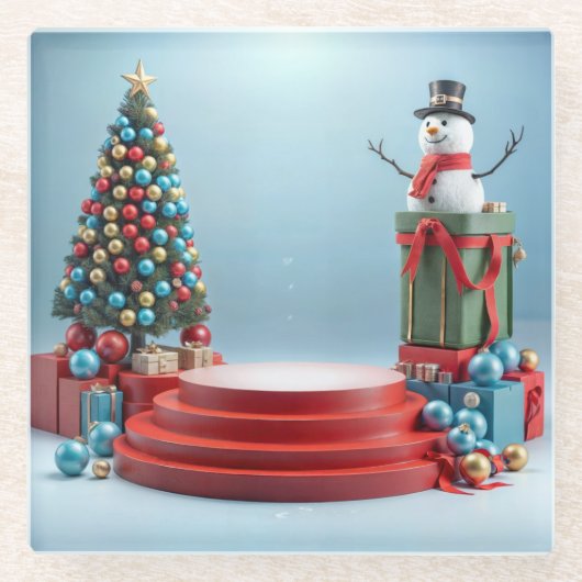 feestelijke vakantiefase glazen onderzetter (Voorkant)