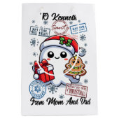 Feestelijke vakantiezak met Schattigee geest Medium Cadeauzakje (Voorkant)